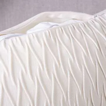 MADIZZ Set of 2 Super Soft Velvet Decorative Throw Pillow Covers 20x20 inch White Square with Texture Luxury Style Cushion Case Pillow Shell for Sofa Bedroom