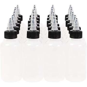 Boston Round Squeeze Bottles with Twist Caps (4 oz, White, 24 Pack)