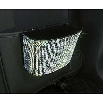 BlingSHD Car Trash Can: Stylish Rhinestone Wastebasket for Every Car
