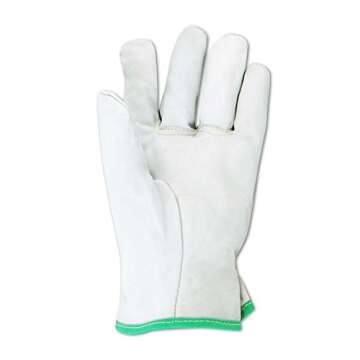 MAGID 12501 PowerMaster Goatskin Leather Low Voltage Linesman Protector Glove, Work, 9-1/2" Length, ...