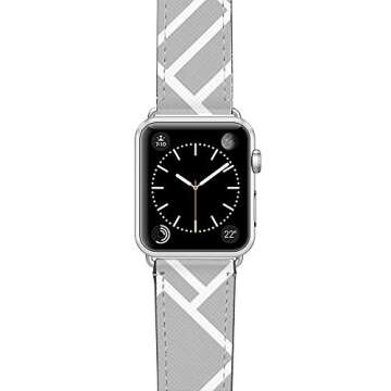 Stylish CASETiFY Apple Watch Bands with Stainless Steel Buckle, Grey Map Outline for Series 1-4