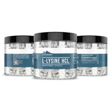 Earthborn Elements L-Lysine HCL 200 Capsules Pure & Undiluted
