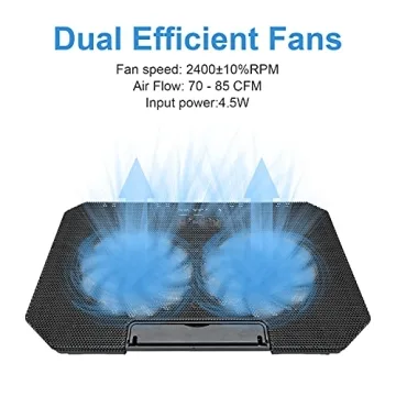Laptop Cooling pad Laptop Cooler Stand Laptop Fan Cooling pad for 11-15.6 Inch Gaming Notebooks, 2 Turbine Fans,4 Angle Adjustable Laptop Cooling Stand (Black)