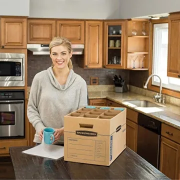 Sturdy Tape-Free Kitchen Moving Box by Bankers Box
