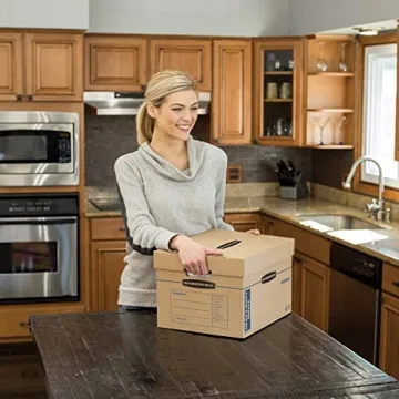 Sturdy Tape-Free Kitchen Moving Box by Bankers Box