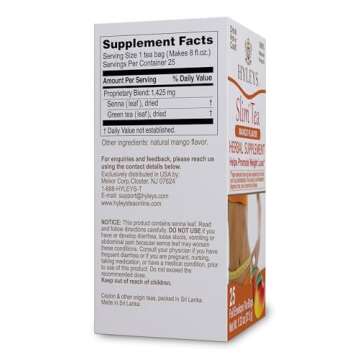 Hyleys Slim Tea Pineapple Flavor - Weight Loss Herbal Supplement Cleanse and Detox - 25 Tea Bags (12...