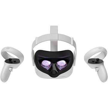 Oculus Quest 2 — Advanced All-in-One Virtual Reality Gaming Headset — White — 256GB Video — Family Holiday Bundle — BROAGE 2 Silicone Face Covers