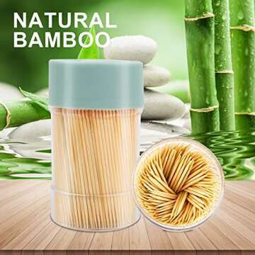 Eco-Friendly TRTRin Bamboo Toothpicks [3000 Count] for Parties