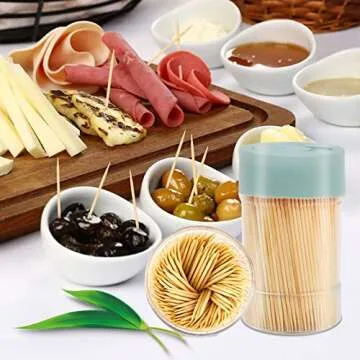 Eco-Friendly TRTRin Bamboo Toothpicks [3000 Count] for Parties