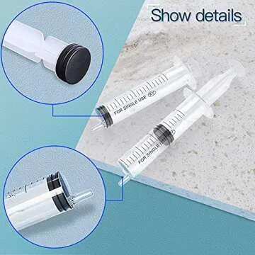 10 Pack - 20ml Plastic Syringe with Measurement, No Needle Suitable for Refilling and Measuring Liquids, Feeding Pets, Oil or Glue Applicator