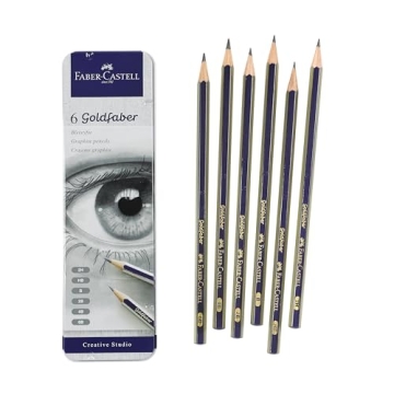 Faber-Castell Graphite Sketch Pencil Set - 6 Graphite Pencils (2H, HB, B, 2B, 4B, 6B), Drawing Penci...