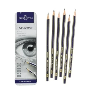 Faber-Castell Graphite Sketch Pencil Set - 6 Graphite Pencils (2H, HB, B, 2B, 4B, 6B), Drawing Penci...