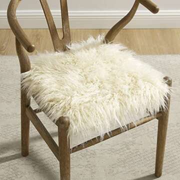 Linon Home Décor Ali Faux Fur Wishbone Chair, Brown