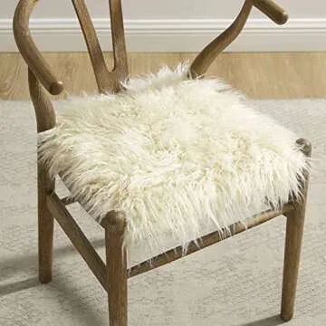 Linon Home Décor Ali Faux Fur Wishbone Chair, Brown