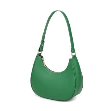 WSRYDJDL Crescent Shoulder Bags for Women Cute Hobo Tote Handbag Under the Arm Purses Mini Clutch Pu...