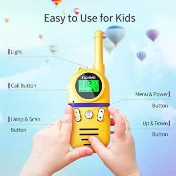 Inspireyes Walkie Talkies for Kids Rechargeable, 48 Hrs Working Time 3 Miles Range 22 Channels 2 Way...