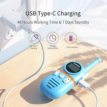Inspireyes Walkie Talkies for Kids Rechargeable, 48 Hrs Working Time 3 Miles Range 22 Channels 2 Way Radio, Birthday Gifts for Boys Girls,Family Games Outdoor Hiking Camping,3-12 Years Old Toys 4 Pack