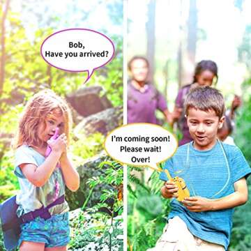 Inspireyes Walkie Talkies for Kids Rechargeable, 48 Hrs Working Time 3 Miles Range 22 Channels 2 Way Radio, Birthday Gifts for Boys Girls,Family Games Outdoor Hiking Camping,3-12 Years Old Toys 4 Pack