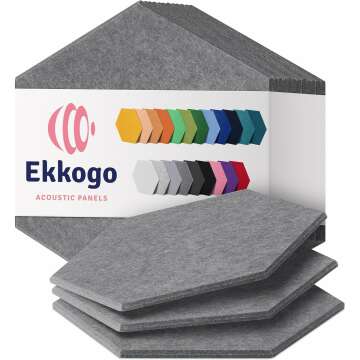 High Density Acoustic Panels 12-Pack Pebble Gray