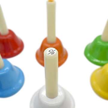 ENNBOM 8 Note Diatonic Metal Hand Bell Kit for Kids