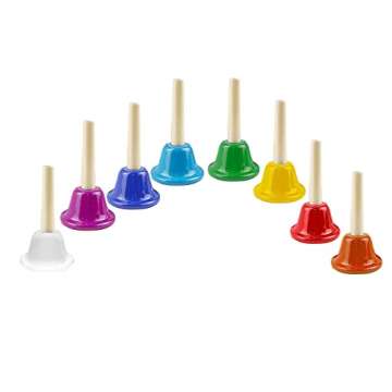 ENNBOM 8 Note Diatonic Metal Hand Bell Kit for Kids