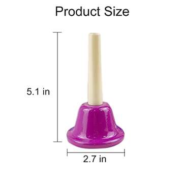 ENNBOM 8 Note Diatonic Metal Hand Bell Kit for Kids