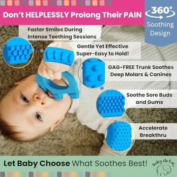 Baby Elefun Teething Toy for 0-6 Months - 5X Relief