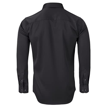 Alimens & Gentle Long Sleeve Dress Shirt - Perfect Fit, Wrinkle-Free Comfort in Black!