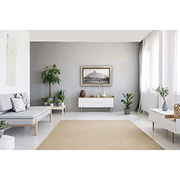 Deco TV Frames - Antique White Smart Frame Compatible ONLY with Samsung The Frame TV (55", Fits 2017-2020 Frame TV)