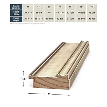 Deco TV Frames - Antique White Smart Frame Compatible ONLY with Samsung The Frame TV (55", Fits 2017-2020 Frame TV)