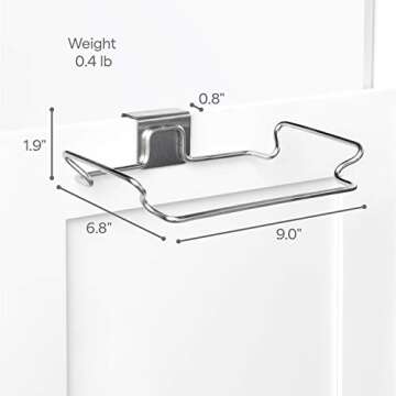 YouCopia Over The Door Plastic Bag Trash Bin for Cabinets, Stainless Steel