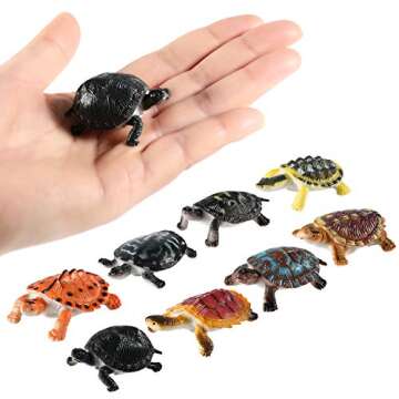 Bememo 16 Pcs Plastic Turtles Party Decorations Small Sea Turtles Toys Mini Realistic Plastic Ocean ...