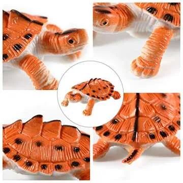Bememo 16 Pcs Plastic Turtles Party Decorations Small Sea Turtles Toys Mini Realistic Plastic Ocean Animals Figures Bath Fake Tortoises Educational Toy for Birthday Party Gifts