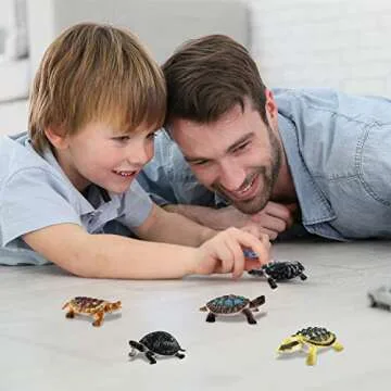 Bememo 16 Pcs Plastic Turtles Party Decorations Small Sea Turtles Toys Mini Realistic Plastic Ocean Animals Figures Bath Fake Tortoises Educational Toy for Birthday Party Gifts