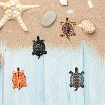 Bememo 16 Pcs Plastic Turtles Party Decorations Small Sea Turtles Toys Mini Realistic Plastic Ocean Animals Figures Bath Fake Tortoises Educational Toy for Birthday Party Gifts
