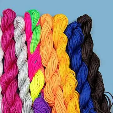 AUEAR, 20 Colors 1mm Satin Nylon Trim Cord Chinese Knotting Macrame Thread Rattail Silk Beading String for Necklace Bracelet Jewelry Making