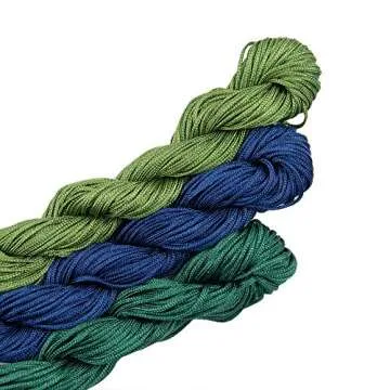 AUEAR, 20 Colors 1mm Satin Nylon Trim Cord Chinese Knotting Macrame Thread Rattail Silk Beading String for Necklace Bracelet Jewelry Making