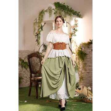 Scarlet Darkness Olive Green Maxi Skirt for Women