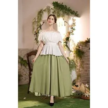 Scarlet Darkness Olive Green Maxi Skirt for Women