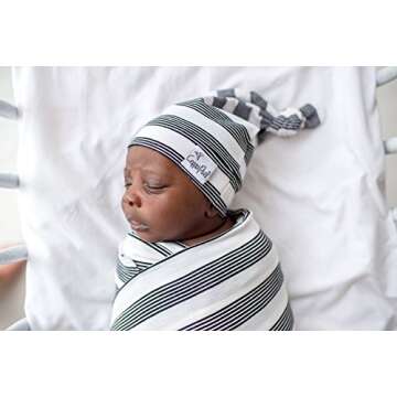 Copper Pearl Baby Beanie Hat Top Knot Stretchy Soft Tribe