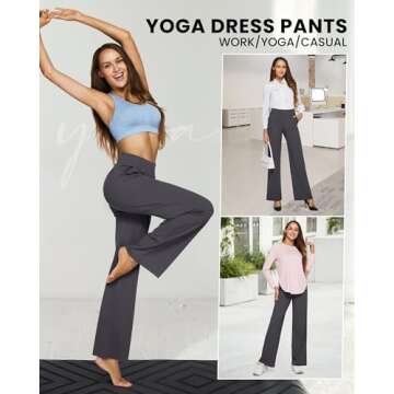 G4Free Women Clothing Wide Leg Yoga Pants - High Waisted & Soft