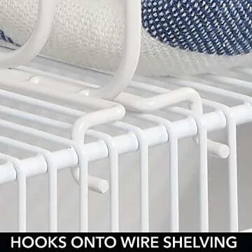 mDesign Metal Shelf Dividers for Easy Closet Organization - 2 Pack