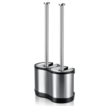 Stainless Steel Toilet Brush Plunger Combo Modern Deluxe