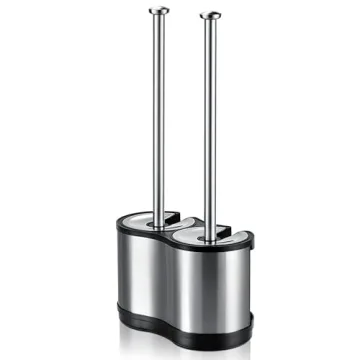 Stainless Steel Toilet Brush Plunger Combo Modern Deluxe