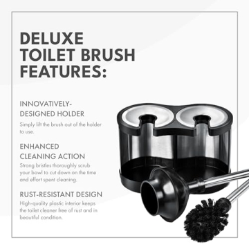 Stainless Steel Toilet Brush Plunger Combo Modern Deluxe