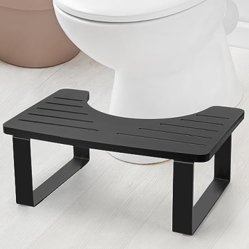JOPSTDI Bamboo Toilet Stool, Portable Squatting Bedpan with Anti-Slip Design