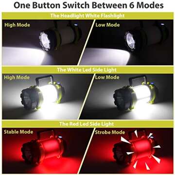 BOBKID 2 Pack Camping Lantern, Outdoor Led Camping Lantern, Rechargeable Flashlights with 1000LM, 6 ...