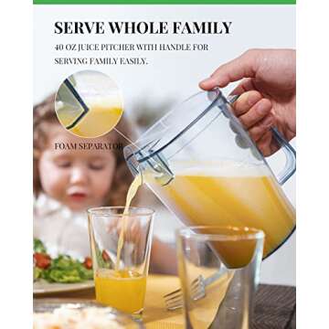 1200W GDOR Juicer with Titanium Disc, 3-Inch Chute