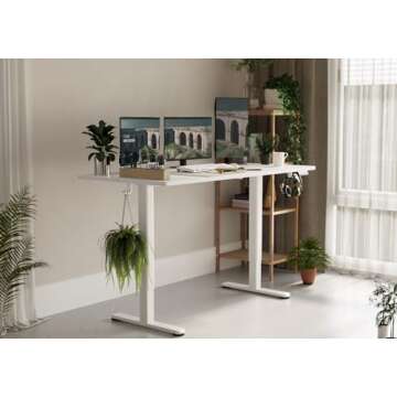 Claiks Electric Standing Desk - Adjustable Height Ergonomic Table for Home Office
