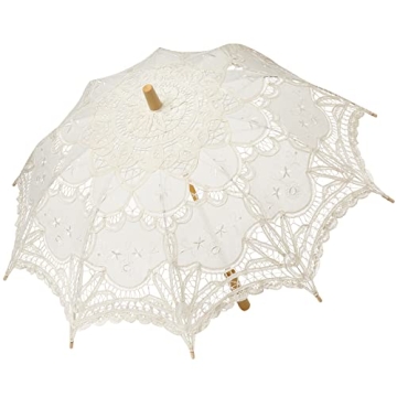 Elegant Vintage Lace Parasol for Wedding & Costume Events